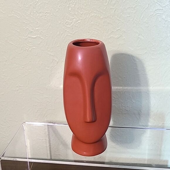 Face Vase with Fall Flowers, NWOT - Picture 5 of 6